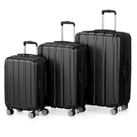 Single vertical stripe trolley case 24in ABS PC classic color 02-dark gray N001