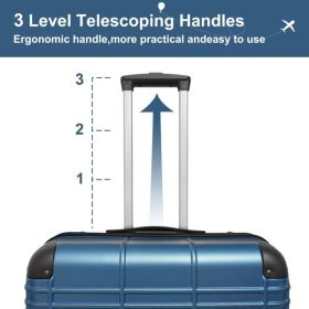 Luggage Sets ABS+PC Hardshell 4pcs Luggage Hardside Lightweight Durable Suitcase sets Spinner Wheels Suitcase with TSA Lock (12/20/24/28),Pearl Blue