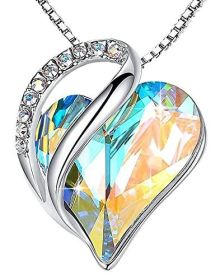 Leafael Mother's Day Necklace, Infinity Love Heart Pendant with Birthstone Crystals, Jewelry Gifts for Women (Color: multicolour)