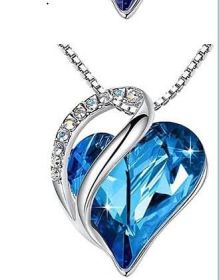 Leafael Mother's Day Necklace, Infinity Love Heart Pendant with Birthstone Crystals, Jewelry Gifts for Women (Color: Peacock Blue)