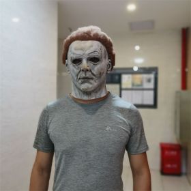 2022 Michael Myers Masks Halloween Horror Cosplay Costume Latex Props Latex Horror Scary Masks for Adult Cosplay Costume Grey (Color: 4)