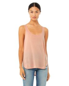 Ladies' Flowy Side Slit Tank - BLACK - S (Color: Peach, size: S)
