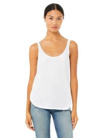 Ladies' Flowy Side Slit Tank - BLACK - S (Color: White, size: M)