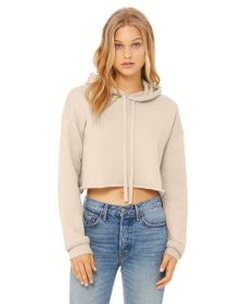 Ladies' Cropped Fleece Hoodie - PEACH - S (Color: HEATHER DUST, size: 2XL)
