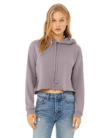Ladies' Cropped Fleece Hoodie - PEACH - S (Color: STORM, size: L)