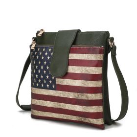 MKF Collection Josephine Vegan Leather Women FLAG Crossbody Bag by Mia K (Material: Vegan Leather, Color: Green)
