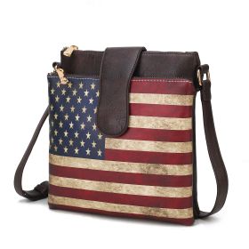 MKF Collection Josephine Vegan Leather Women FLAG Crossbody Bag by Mia K (Material: Vegan Leather, Color: Chocolate)