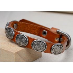 WRANGLER Vintage Look Genuine Leather Bracelet (Color: Dark Brown)