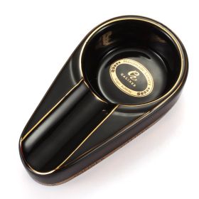 GALINER Ceramic Ashtray Cigar Tool Portable Home Smoking Ash Tray For Cigar Indoor Travel Ashtrays (Color: GA-94B-G)