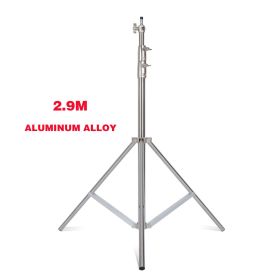 290cm Air Pressure Tripod Bearing 10kg for Camera Stainless Steel Light Stand For Ring Light Live Youtube and Photography Soft (Color: Stainless Steel)
