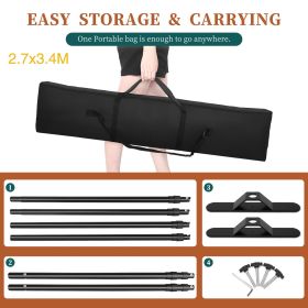 SH Double-Crossbar Backdrop Background Stand Frame Support System For Photography Photo Studio Video Muslin Green Screen (Color: 2.7x3.4M)