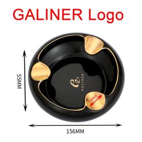 Round Ceramic Cigar Ashtray Home Table Portable Smoking Ash Tray Cigar Gadget Cigarette Ashtrays (Color: s)