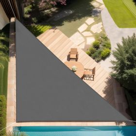 10'X10'X14' Sun Shade Sail Curved Commercial Outdoor Shade Cover Sand Triangle Heavy Duty Permeable 185GSM Backyard Shade Cloth for Patio Garden (Color: Dark Grey)