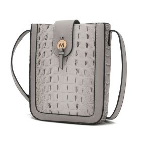 MKF Collection Molly Women's  Crossbody Bag By Mia K (Material: Vegan Leather, Color: Light Grey)