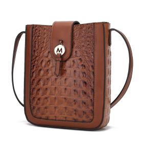 MKF Collection Molly Women's  Crossbody Bag By Mia K (Material: Vegan Leather, Color: Cognac)