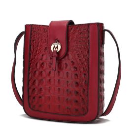 MKF Collection Molly Women's  Crossbody Bag By Mia K (Material: Vegan Leather, Color: Wine)