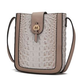 MKF Collection Molly Women's  Crossbody Bag By Mia K (Material: Vegan Leather, Color: Beige)