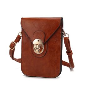 MKF Collection Havana Women Phone Crossbody Bag by Mia K (Material: Vegan Leather, Color: Cognac)