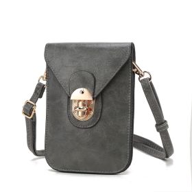MKF Collection Havana Women Phone Crossbody Bag by Mia K (Material: Vegan Leather, Color: CHARCOAL)