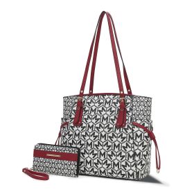MKF Collection Pauline Tote Bag with Wallet by Mia K (Material: Vegan Leather, Color: Red)