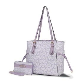 MKF Collection Pauline Tote Bag with Wallet by Mia K (Material: Vegan Leather, Color: Lavender)
