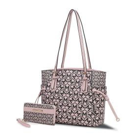 MKF Collection Pauline Tote Bag with Wallet by Mia K (Material: Vegan Leather, Color: Pink)