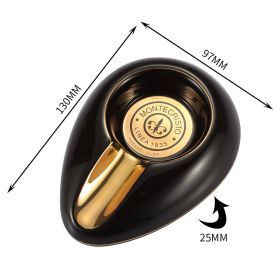 Galiner Ceramic Ashtrays Home Cigar Accessories With Holder Portable Ash Tray Smoke Gadgets Cigar Ashtray (Color: GA-104B)