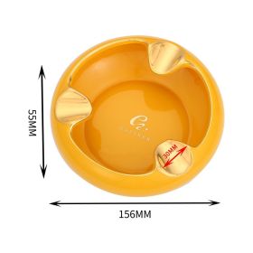 Galiner Ceramic Ashtrays Home Cigar Accessories With Holder Portable Ash Tray Smoke Gadgets Cigar Ashtray (Color: GA-135Y)