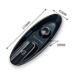 Galiner Ceramic Ashtrays Home Cigar Accessories With Holder Portable Ash Tray Smoke Gadgets Cigar Ashtray (Color: GA-120G-B)