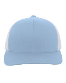 Pacific Headwear 104C Trucker Snapback Hat (Color: COLUM BLUE/ WHT, size: OS)