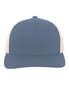 Pacific Headwear 104C Trucker Snapback Hat (Color: OCEAN BLUE/ BGE, size: OS)