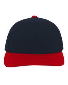 Pacific Headwear 104C Trucker Snapback Hat (Color: NAVY/ RED/ NAVY, size: OS)