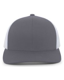 Pacific Headwear 104C Trucker Snapback Hat (Color: GRAPHITE/ WHITE, size: OS)