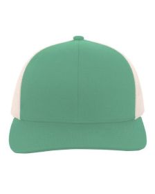 Pacific Headwear 104C Trucker Snapback Hat (Color: TEAL/ BEIGE, size: OS)