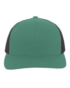 Pacific Headwear 104C Trucker Snapback Hat (Color: JG TL/ CH/ JG TL, size: OS)