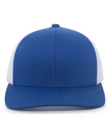 Pacific Headwear 104C Trucker Snapback Hat (Color: ROYAL/ WHITE, size: OS)